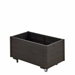Pflanzkasten auf Rollen 48x88x47 cm - Schwarz