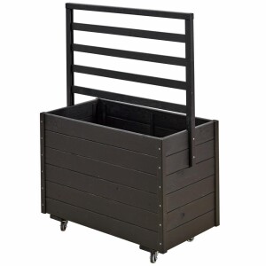Pflanzkasten mit Spalier und Rollen 48x88x124 cm - Schwarz