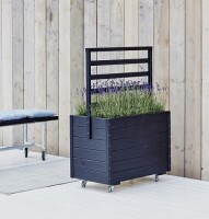 Pflanzkasten mit Spalier und Rollen 48x88x124 cm - Schwarz