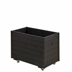 Pflanzkasten auf Rollen 48x88x66 cm - Schwarz