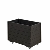 Pflanzkasten auf Rollen 48x88x66 cm - Schwarz