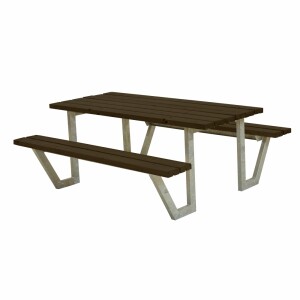 Gartensitzgruppe Schwarz 177cm aus recyceltem Kunststoff...