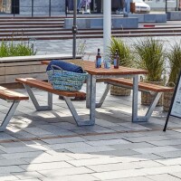 Gartensitzgruppe 177cm Teak-Optik – wetterfeste Tisch-Bank-Kombination aus recyceltem Kunststoff