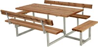 Gartenmöbel-Set Basic 260cm mit 2 Anbausätzen & 2 Rückenlehnen, teakfarben
