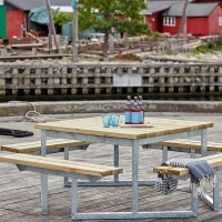 PLUS Gartenmöbel Sitzgruppe 204 cm klappbar druckimprägniert Holz