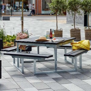 PLUS Gartenmöbel Sitzgruppe 204 cm klappbar schwarz...