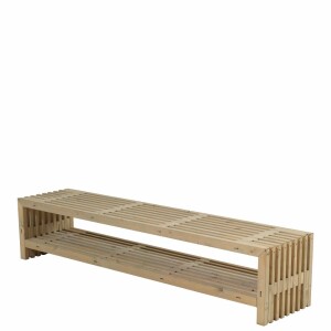 PLUS Gartenbank 218cm Treibholz mit Ablagefach –...