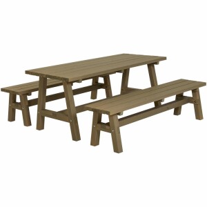 Gartensitzgruppe aus Holz 177cm graubraun...