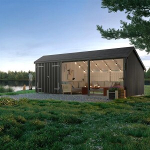 PLUS Multi-Gartenhaus 15,5 m 3 Module Doppeltür...