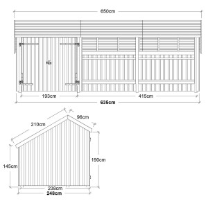 PLUS Multi-Gartenhaus 15,5 m 3 Module Doppeltür...