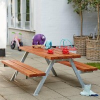 Plus Kindersitzgruppe Alpha Junior 177cm Teak aus FSC-Kiefernholz