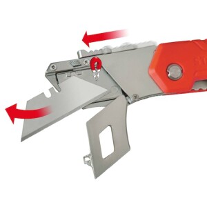 Stanley Sicherheitsklappmesser 0-10-243 – 160 mm, selbsttätiger Klingenrückzug, ABS-Gehäuse