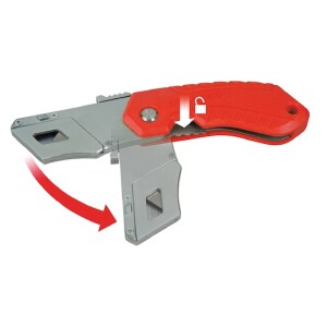 Stanley Sicherheitsklappmesser 0-10-243 – 160 mm, selbsttätiger Klingenrückzug, ABS-Gehäuse