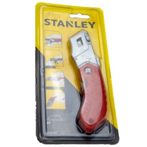 Stanley Sicherheitsklappmesser 0-10-243 – 160 mm, selbsttätiger Klingenrückzug, ABS-Gehäuse