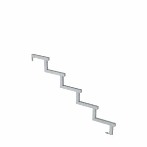 Treppenwange 5 Stufen Stahl feuerverzinkt 85 cm Höhe 28 cm Trittiefe