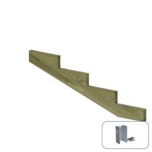 Treppenwange 4 Stufen Holz druckimprägniert 52 cm...