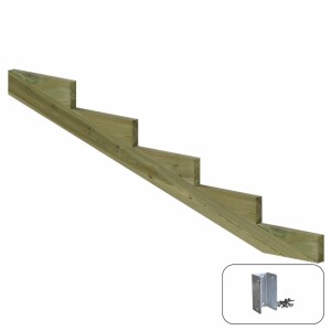 Treppenwange 5 Stufen Holz druckimprägniert 65 cm...