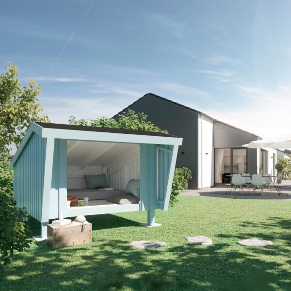 PLUS Shelter inkl. Dachpappe und Aluleisten unbehandeltes Holz 179x68x183 cm Garten Überdachung Rückzugsort