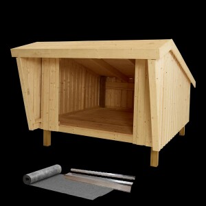 PLUS Shelter inkl. Dachpappe und Aluleisten unbehandeltes...