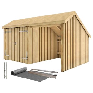 PLUS Multi-Gartenhaus 10,5 m 2 Module Doppeltür...