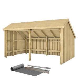 PLUS Multi-Gartenhaus 10,5 m 2 Module offen mit Dachpappe...