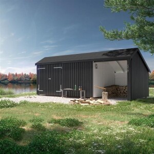 PLUS Multi-Gartenhaus 15,5 m 3 Module Doppeltür...