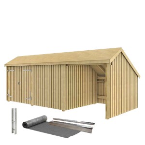 PLUS Multi-Gartenhaus 15,5 m 3 Module Doppeltür...
