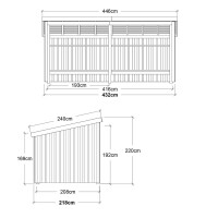 PLUS Nordic Multi-Gartenhaus 9,5 m 2 Module offen mit Dachpappe und Aluleisten Holz natur unbehandelt