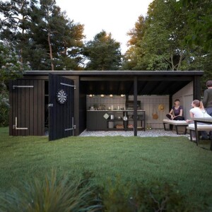 PLUS Nordic Multi-Gartenhaus 14 m 3 Module Doppeltür...