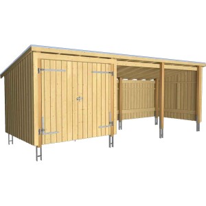 PLUS Nordic Multi-Gartenhaus 14 m 3 Module Doppeltür...