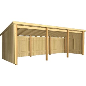 PLUS Nordic Multi-Gartenhaus 14 m mit 3 offenen Modulen...