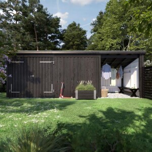 PLUS Nordic Multi-Gartenhaus 14 m 3 Module Doppeltür...