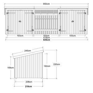PLUS Nordic Multi-Gartenhaus 14 m 3 Module mit 2...