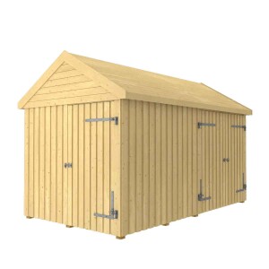 Classic Multi Gartenhaus 10 m³ 2 Module Einzeltür Doppeltür Dachpappe Aluminium Leisten Pfostenfüße