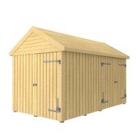 Classic Multi Gartenhaus 10 m³ 2 Module Einzeltür Doppeltür Dachpappe Aluminium Leisten Pfostenfüße