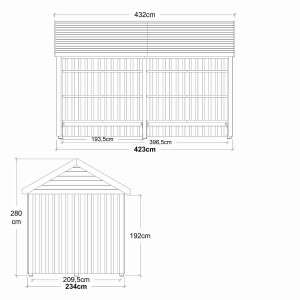 Classic Multi Gartenhaus 10 m³ 2 offene Module...