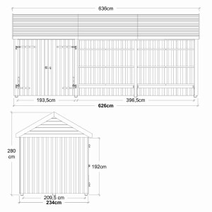 Classic Multi Gartenhaus 14,5 m³ 3 Module...