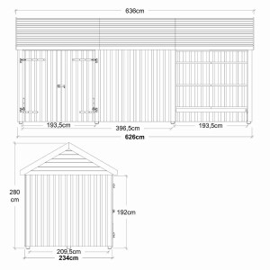 Classic Multi Gartenhaus 14,5 m³ 3 Module...