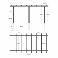 Doppelpergola 2 Module Holz 600x260x235 cm Pergola Gartenüberdachung