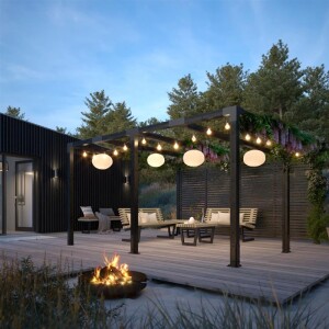 Cubic Pergola mit Tokyo Zaun Aluminium 300x260x235 cm...