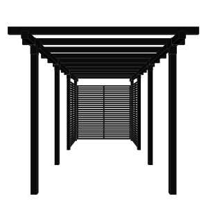 Doppelpergola 3 Module mit Tokyo Zaun Holz 600x260x235 cm...