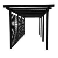 Doppelpergola 3 Module mit Tokyo Zaun Holz 600x260x235 cm Pergola Gartenüberdachung