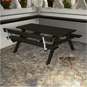 PLUS Gartenmöbel Sitzgruppe 177 cm klappbar schwarz...