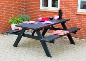 PLUS Gartenmöbel Sitzgruppe 177 cm klappbar schwarz...