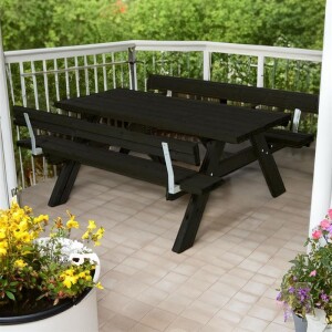 PLUS Gartenmöbel Sitzgruppe 177 cm klappbar schwarz...