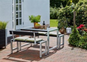 Cafétisch 127cm schwarz – kompakter...