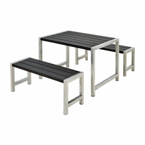 PLUS Gartenmöbel Set 127×77cm Schwarz –...