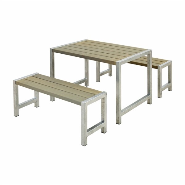 PLUS Gartenmöbel Set 127×77cm Graubraun – kompakt & skandinavisch