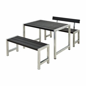 PLUS Gartenmöbel Set 127×77cm Schwarz –...