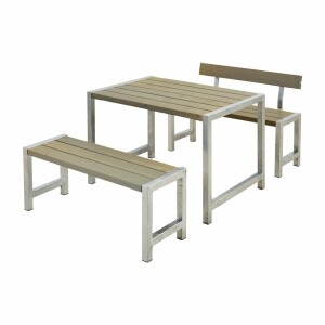 PLUS Gartenmöbel Set 127×77cm Graubraun...